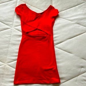 Sexy cut out red mini dress